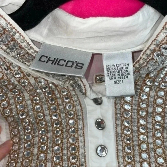 Chico’s beaded tunic cover up size 1 /8 - Picture 7 of 7